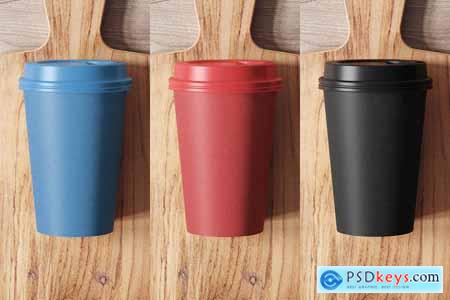 Paper Craft Coffee Cup Mockup