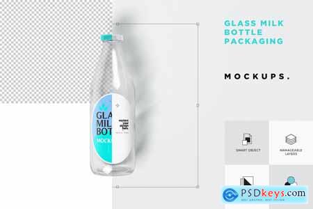 Glass Milk Bottle Label Mockups