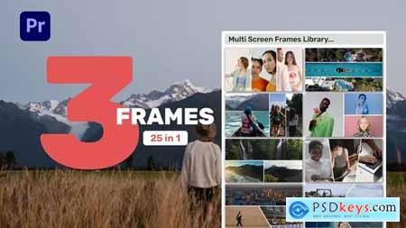 Multi Screen Frames Library - 3 Frames for Premiere Pro 39370770