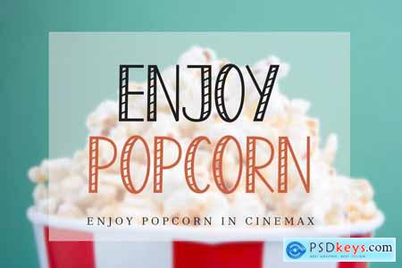 Enjoy Popcorn Monoline Display Kids Font