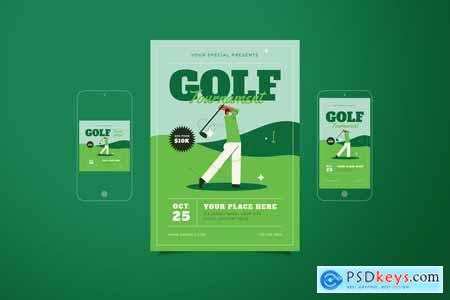 Golf Tournament Flyer Set