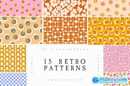 Retro Seamless Patterns 70s 90s