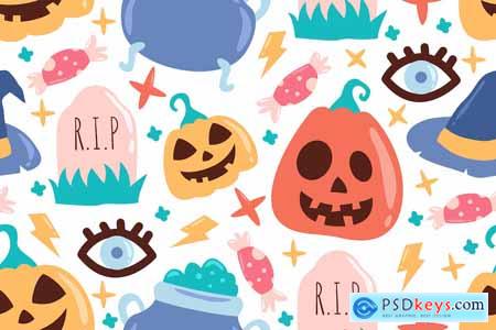 Halloween Vector Seamless Object Pattern UYQQ2YT