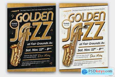 Golden Jazz Flyer Template V8