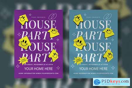 Retro House Party Flyer