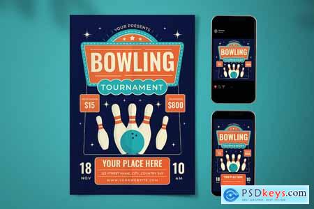 Bowling Tournament Flyer Set