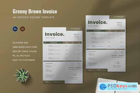 Greeny Brown Invoice