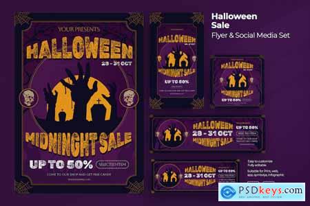 Halloween Sale Flyer & Social Media Set