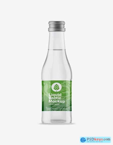 Clear Glass Liquid Bottle Mockup