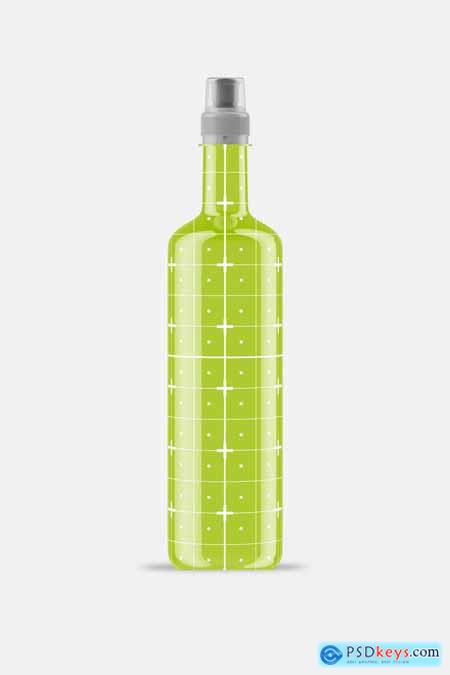 Colored Liquid Bottle with 5 Caps Mockup 72QXDDE