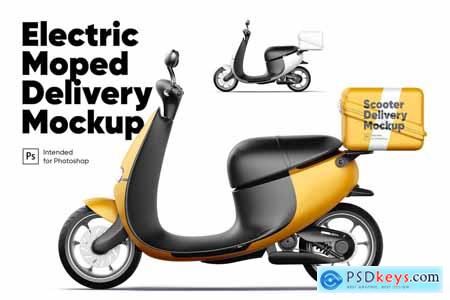 Electric Moped Delivery Mockup
