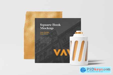 Square Book Cover Mockup