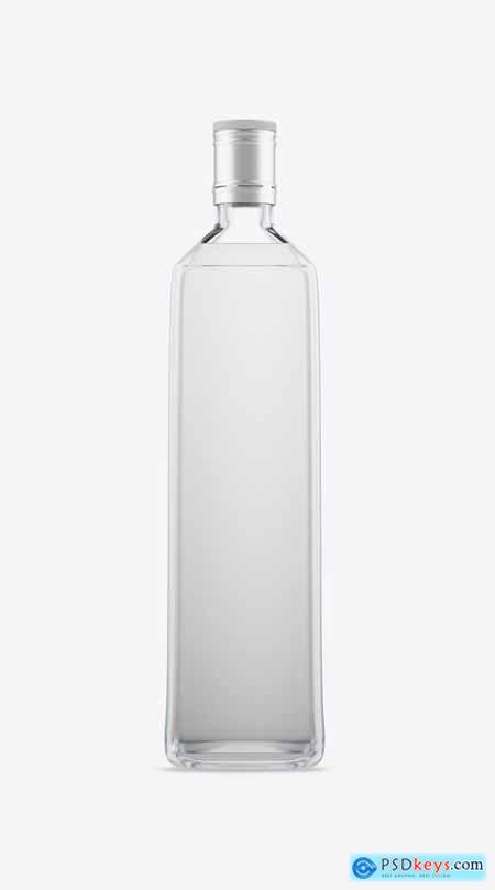 Glass Clear Liquor Bottle Mockup
