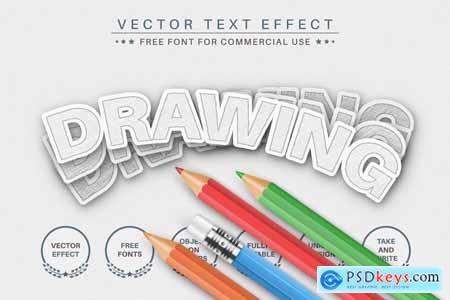 Pencil Drawing - Editable Text Effect, Font Style