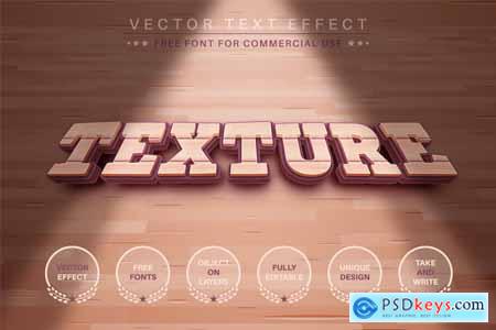 Texture Wood - Editable Text Effect, Font Style