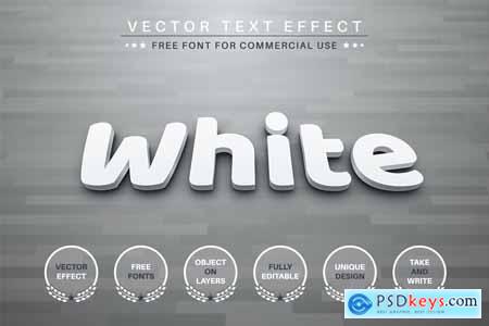 White - Editable Text Effect, Font Style