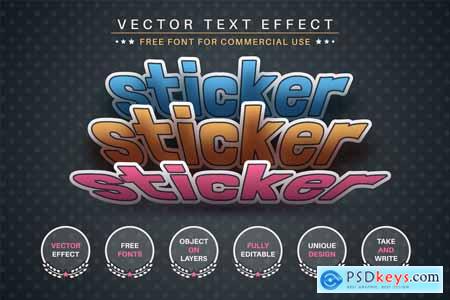 Three Sticker- Editable Text Effect, Font Style