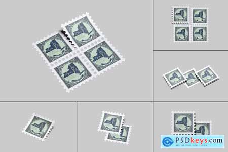 Square Postage Stamp Mockup