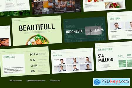 Beautifull Healthy Food Pitch Deck Powerpoint