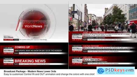 Modern News Lower Thirds - Broadcast Package 39065751