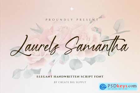 Laurels Samantha Script Handwritten Signature Font
