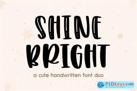 Shine Bright - Cute Handwritten Font Duo