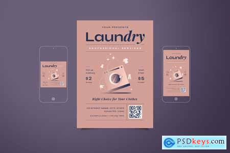 Laundry Services Flyer Set
