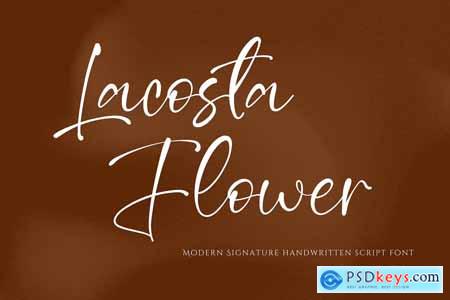 Lacosta Flower Signature Handwriting Script Font