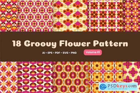 60s Groove Seamless Pattern Retro Flower ASK4263
