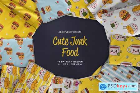 Cute Junk Food - Seamless Pattern