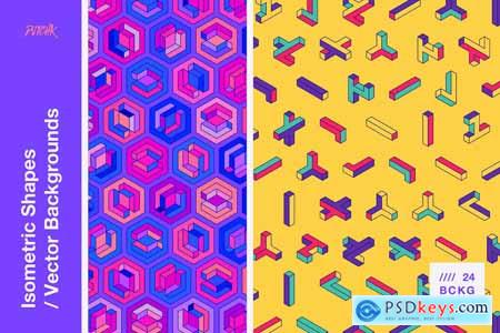 Isometric Shapes Vector Backgrounds