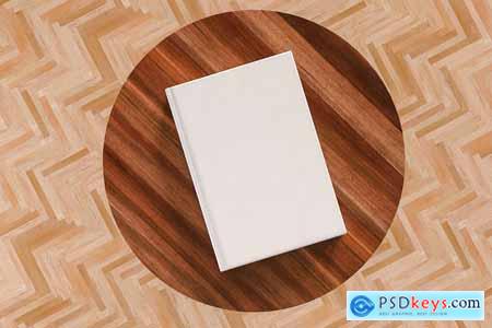 5 Hardcover Books Mock Up on Table