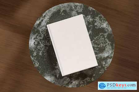 5 Hardcover Books Mock Up on Table