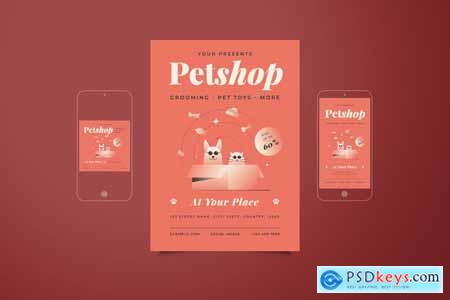 Pet Shop Promotion Flyer Set