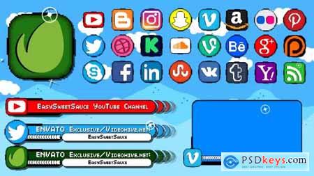 Pixel Social Icons And Lower Thirds