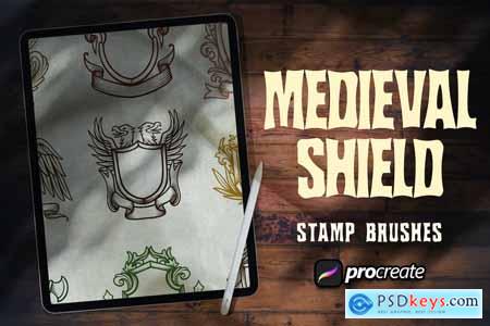 Medieval Shield Heraldic Stamp Brush Procreate