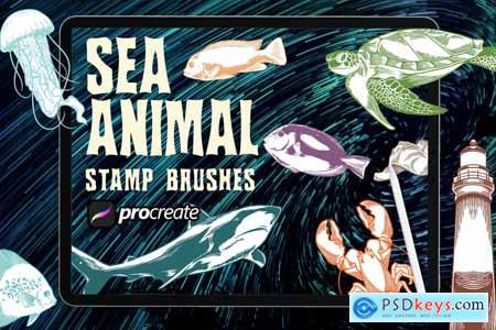 Dansdesign Sea Animals Brush Stamp Procreate