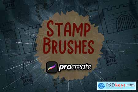 Castle Illustration Brush Stamp Procreate