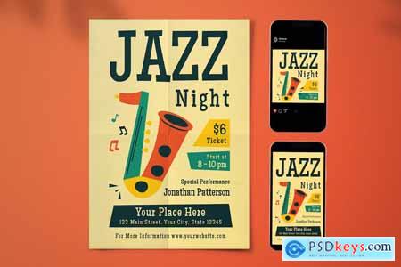 Jazz Music Flyer Set