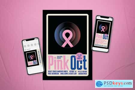 Pink October Flyer Set