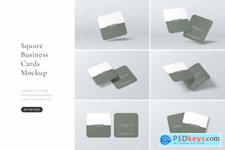 Rounded Square Business Card Mockup