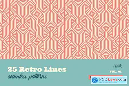 Retro Lines Seamless Patterns V01