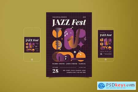 Jazz Music Festival Flyer Set