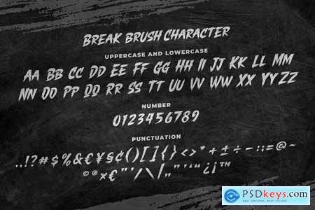 Break brush a Wild brush Font