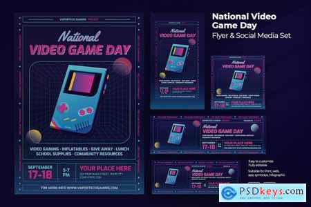 National Video Games Day Flyer & Social Media Set