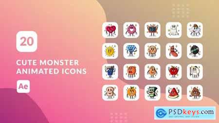 Cute Monster Animated Icons - After Effects 39986746