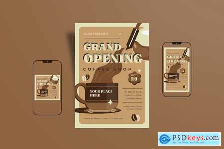 Grand Opening Coffee Shop Flyer & Instagram Post