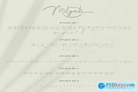 Milyah Signature Script font