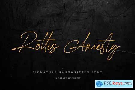 Rottis Amesty Signature Handwriting Script Font