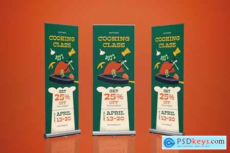 Green Mid Century Cooking Class Roll Banner
